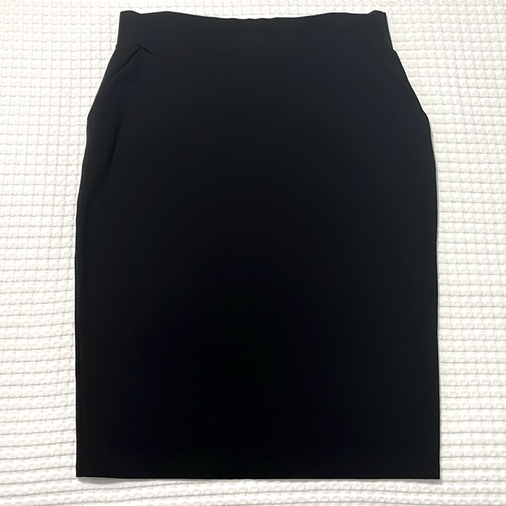 Marcella black ponte pencil skirt